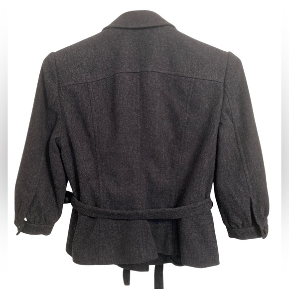 Banana Republic Charcoal Wool Blend Suit Blazer with Belt Skirt - Picture 4 of 15